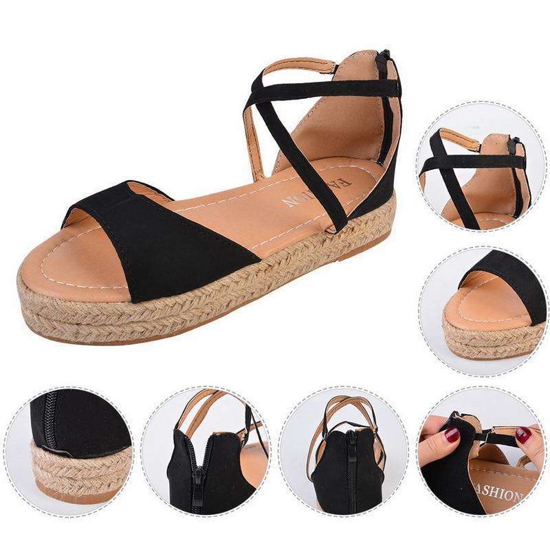 Peep Toe Design Roman Woman Flat Sandals