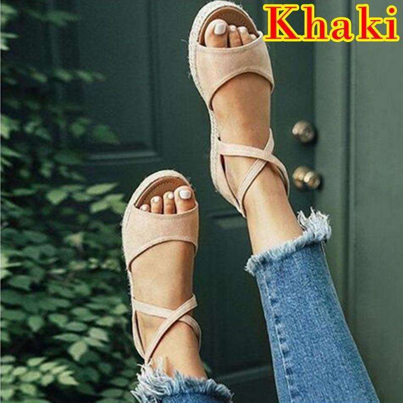 Peep Toe Design Roman Woman Flat Sandals