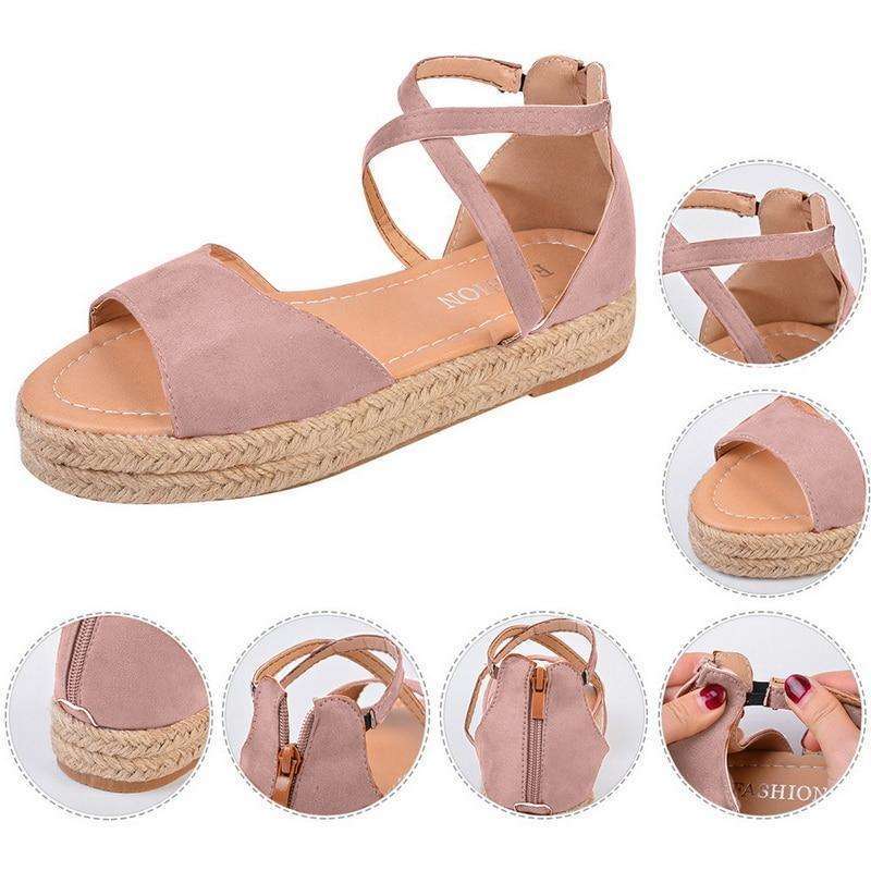 Peep Toe Design Roman Woman Flat Sandals