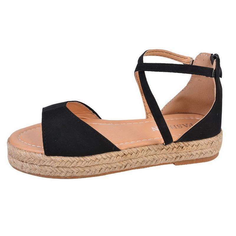 Peep Toe Design Roman Woman Flat Sandals