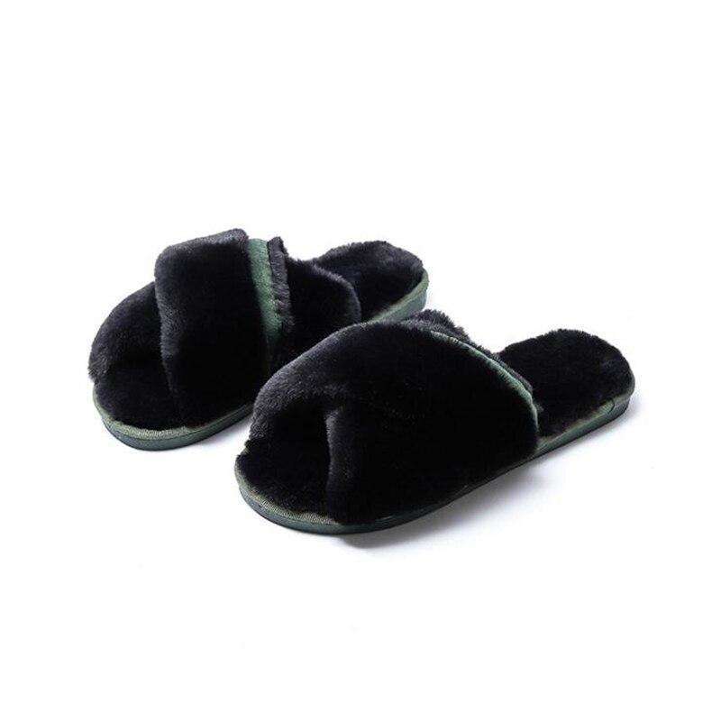 Faux Fur Women Home Slippers