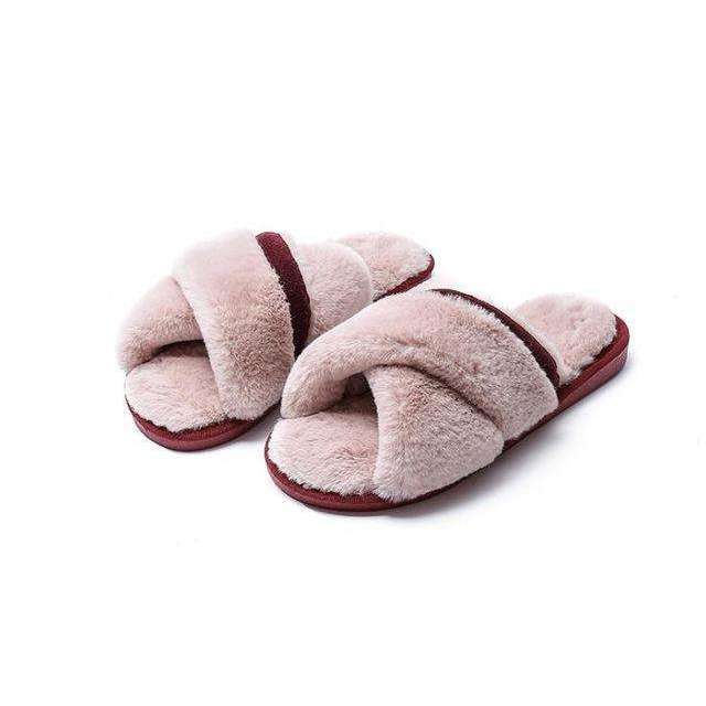 Faux Fur Women Home Slippers