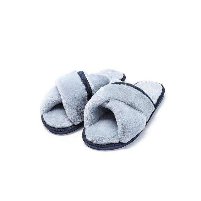 Faux Fur Women Home Slippers