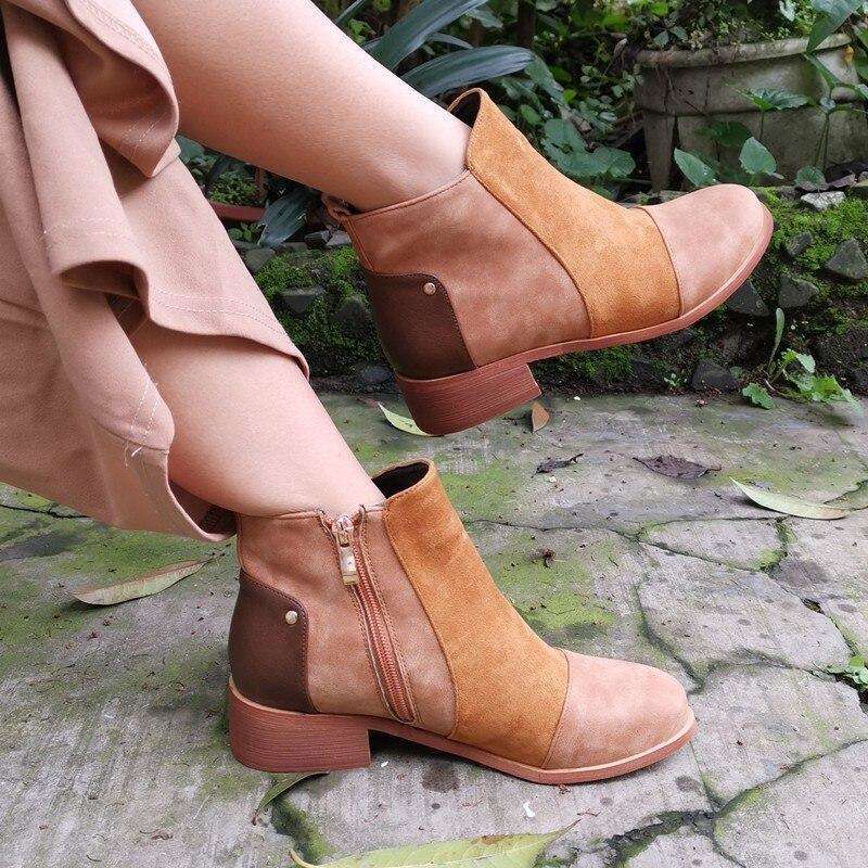 Designer Lace Up Chunky Heel Boots