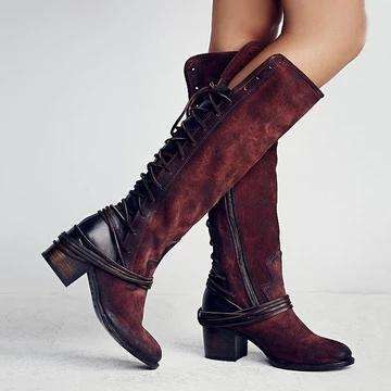 Casual Solid Color Chunky Square Heel Boots