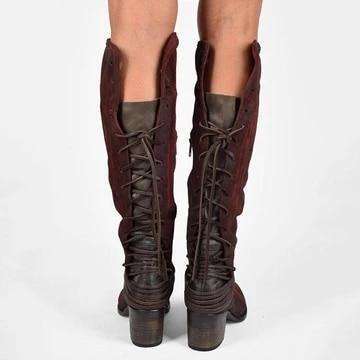 Casual Solid Color Chunky Square Heel Boots