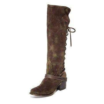 Casual Solid Color Chunky Square Heel Boots
