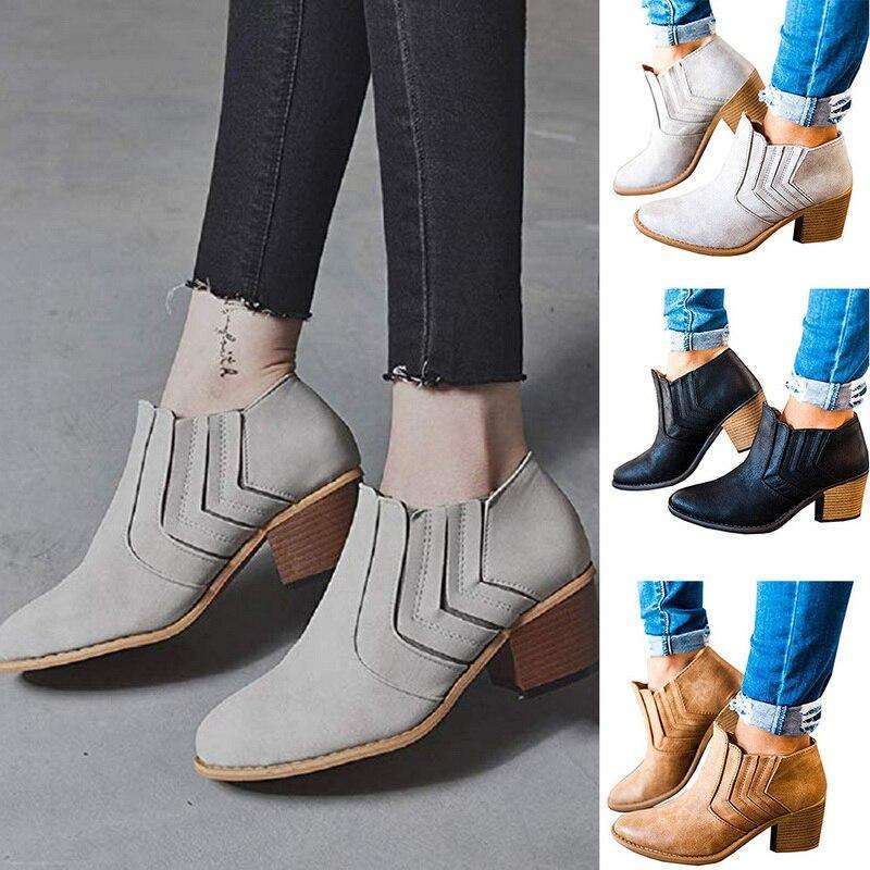 Slip-On Elastic Ankle High Boots