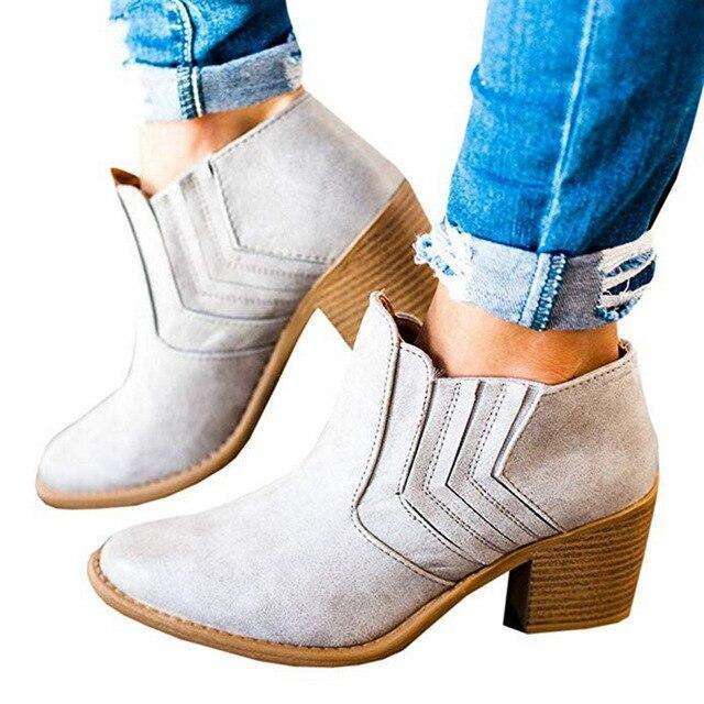 Slip-On Elastic Ankle High Boots