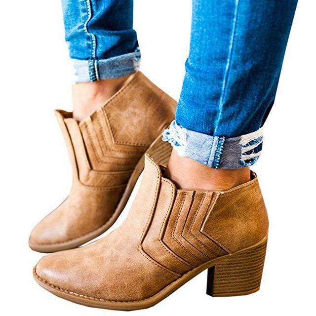 Slip-On Elastic Ankle High Boots