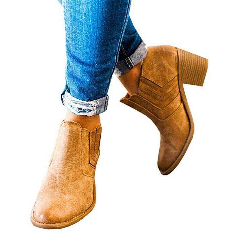 Slip-On Elastic Ankle High Boots