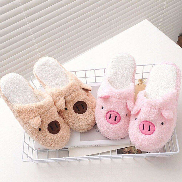 Casual Fur Pig Slippers For Home