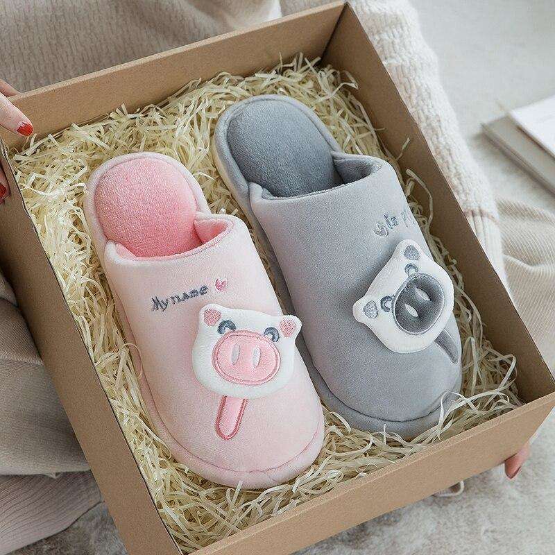 Casual Fur Pig Slippers For Home