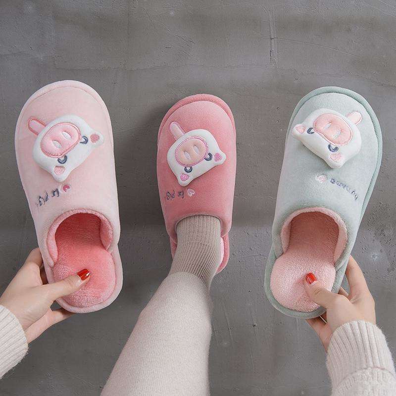 Casual Fur Pig Slippers For Home