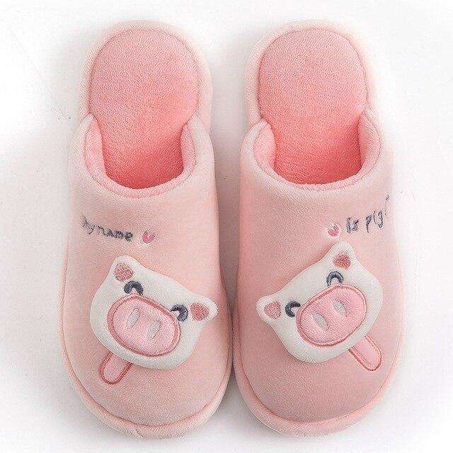 Casual Fur Pig Slippers For Home