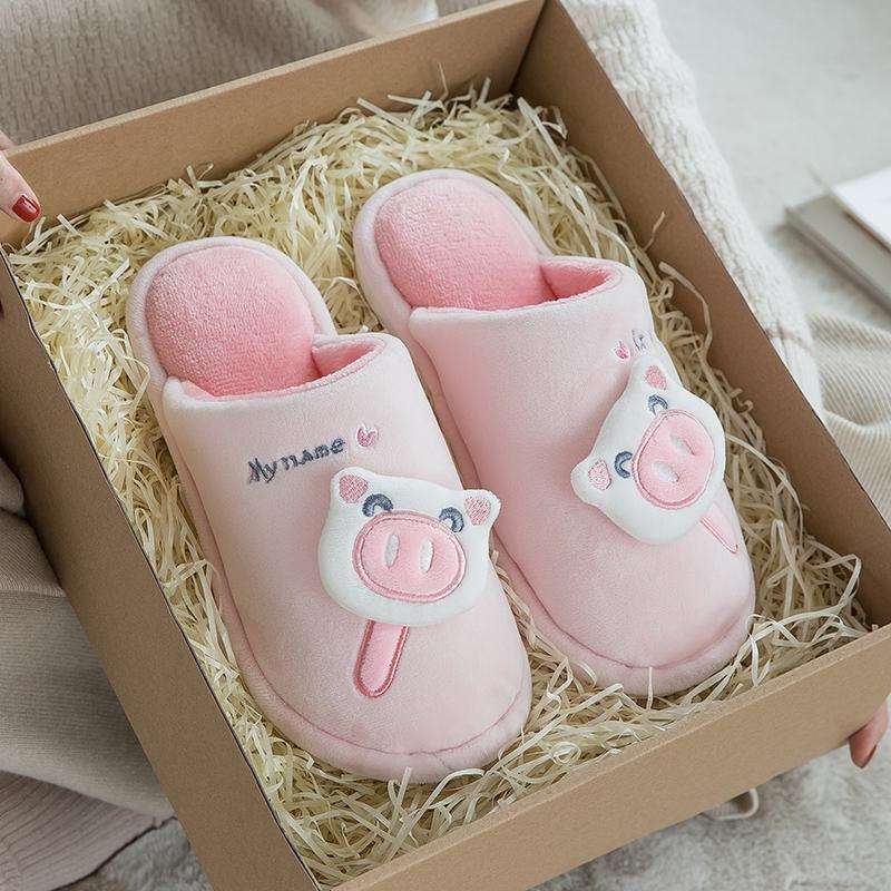 Casual Fur Pig Slippers For Home