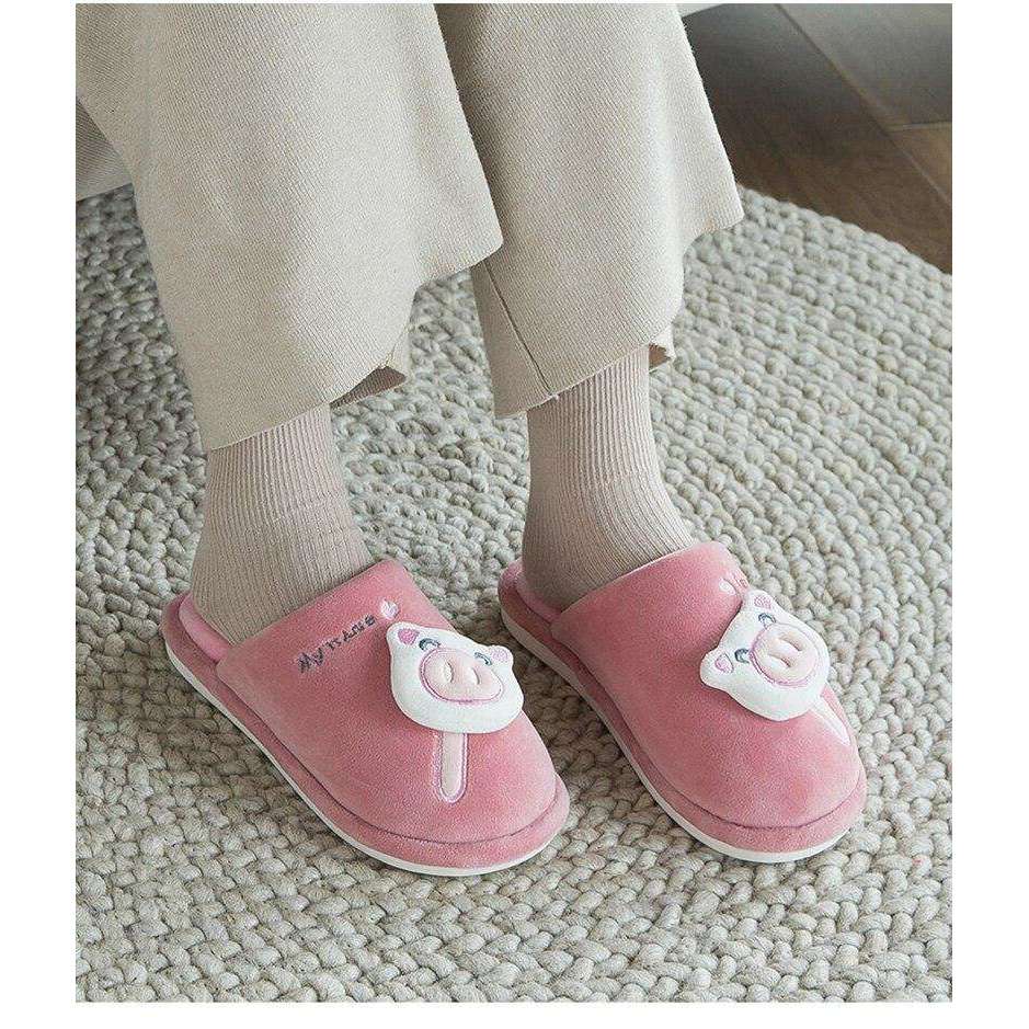 Casual Fur Pig Slippers For Home