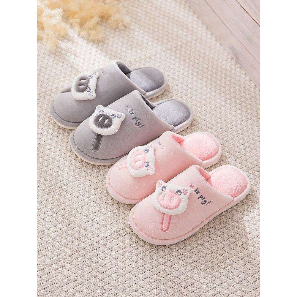 Casual Fur Pig Slippers For Home