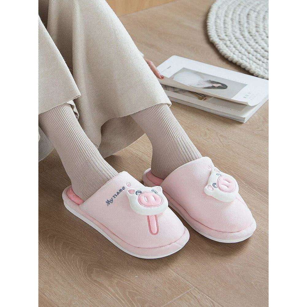 Casual Fur Pig Slippers For Home