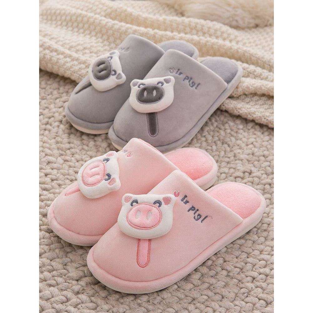 Casual Fur Pig Slippers For Home