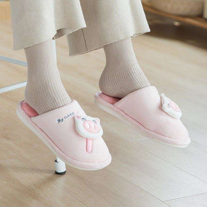 Casual Fur Pig Slippers For Home