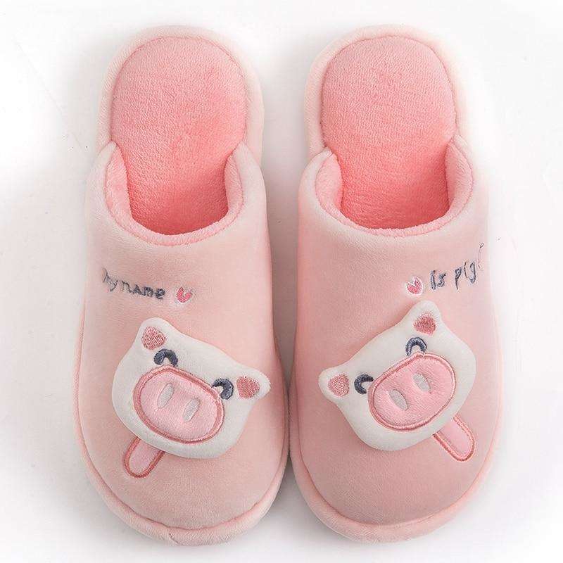 Casual Fur Pig Slippers For Home