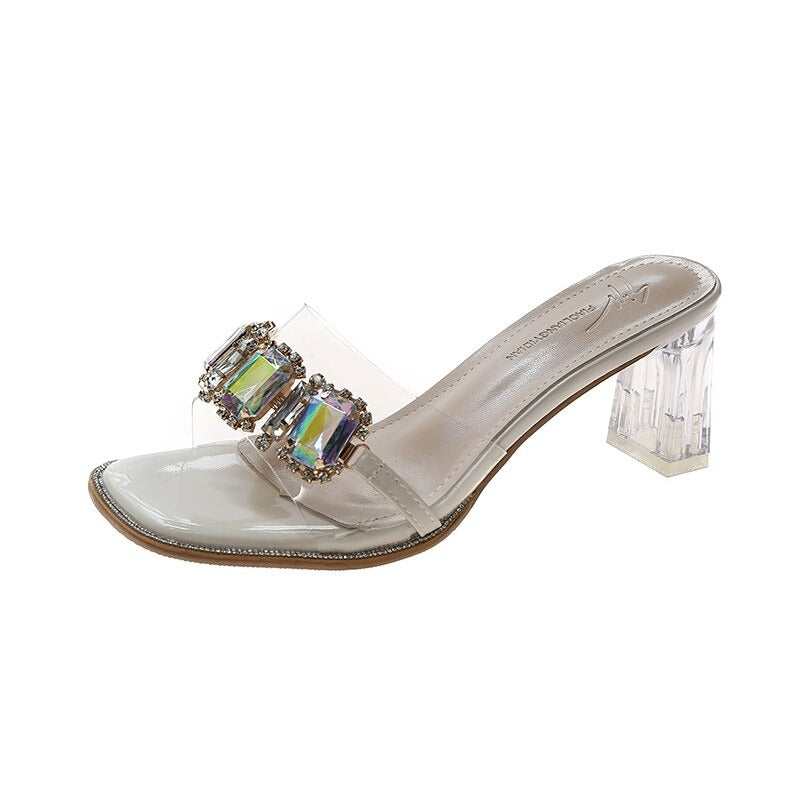 Women's Transparent Flashing Diamond High Heels