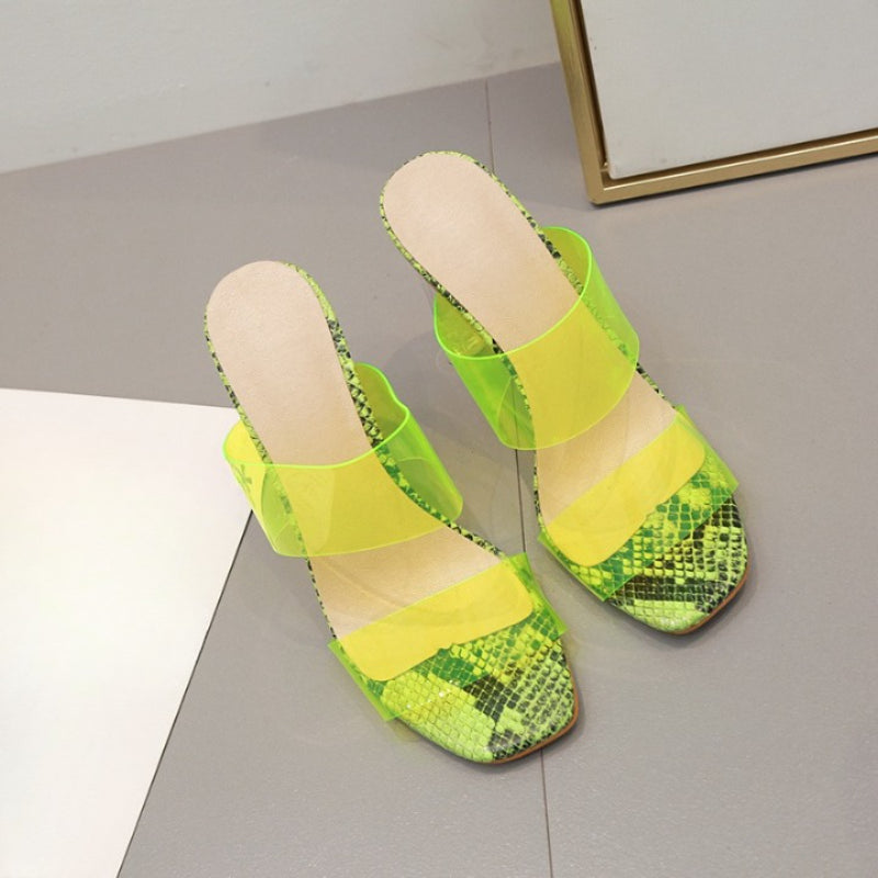 Women PVC Jelly Crystal Slides