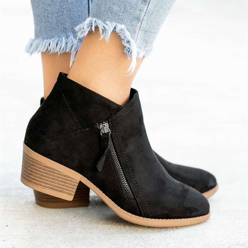 Women's Flock Ankle Boots