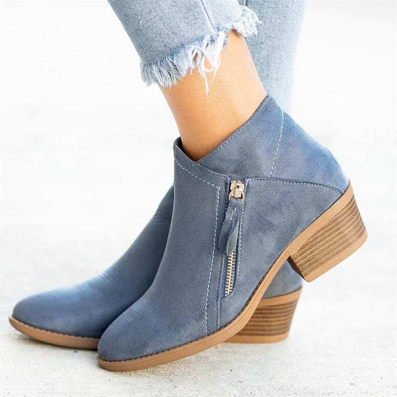 Women's Flock Ankle Boots