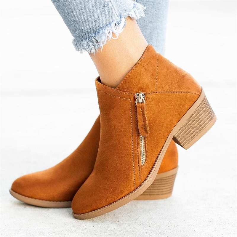 Women's Flock Ankle Boots