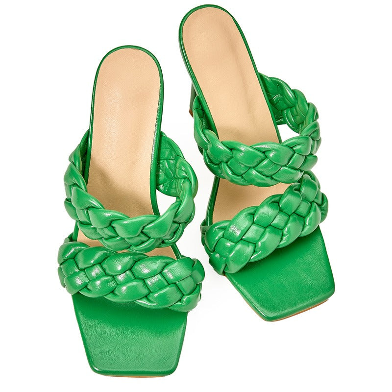 Women Slipper Weave Green