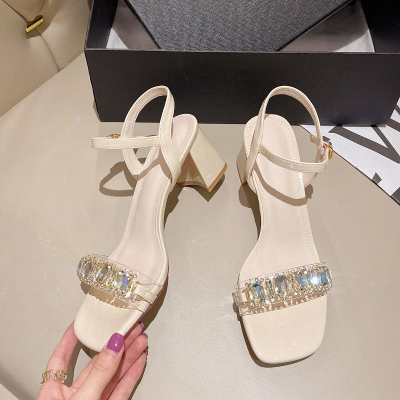 Women Thick Crystal Sandals