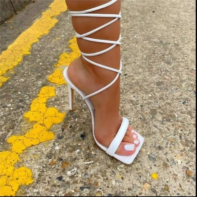 Woman Open Toe Sandal Ankle Strap