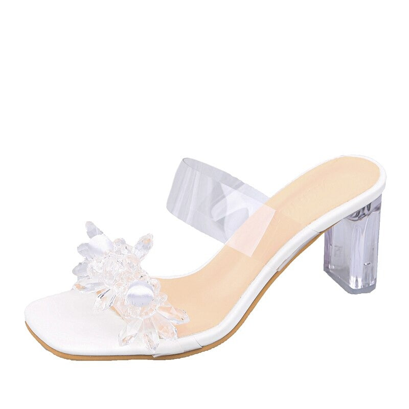 Women Slippers Fashion Crystal Heel