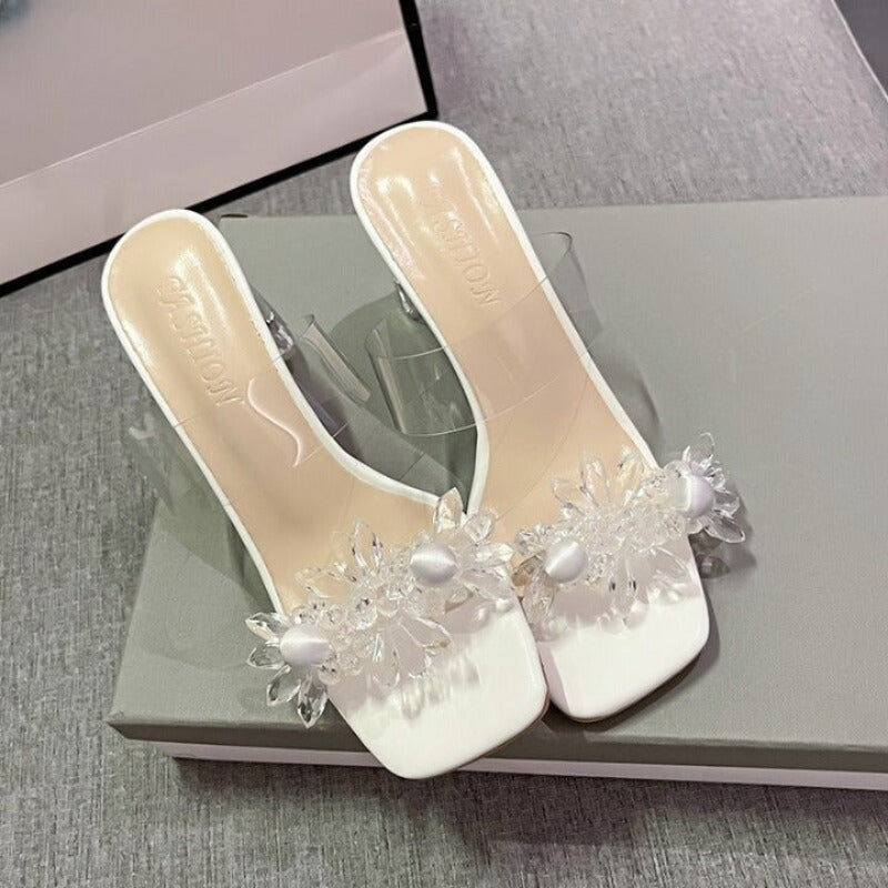 Women Slippers Fashion Crystal Heel