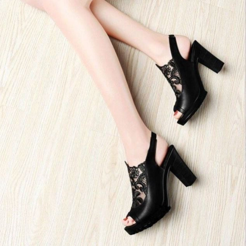 Women Peep Toe Sandals Mesh