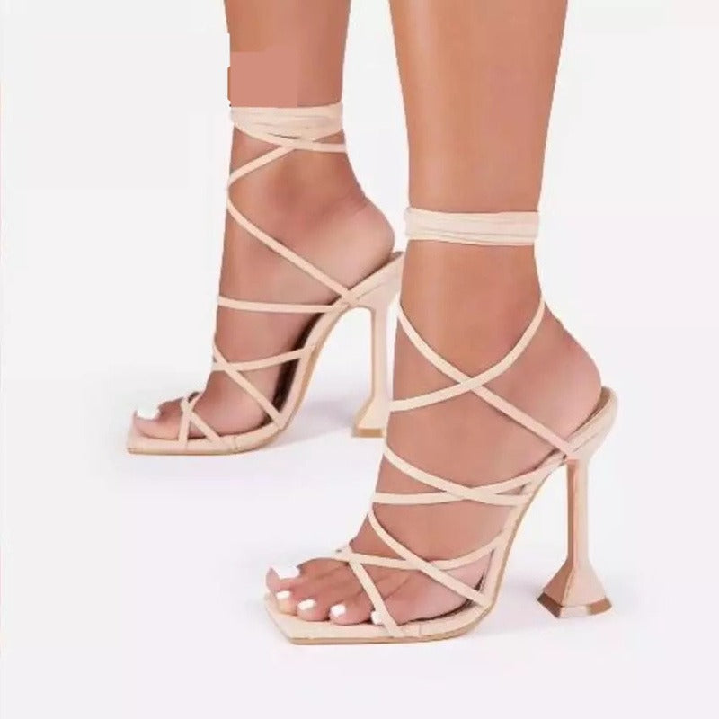 Women Peep Toe Lace-Up