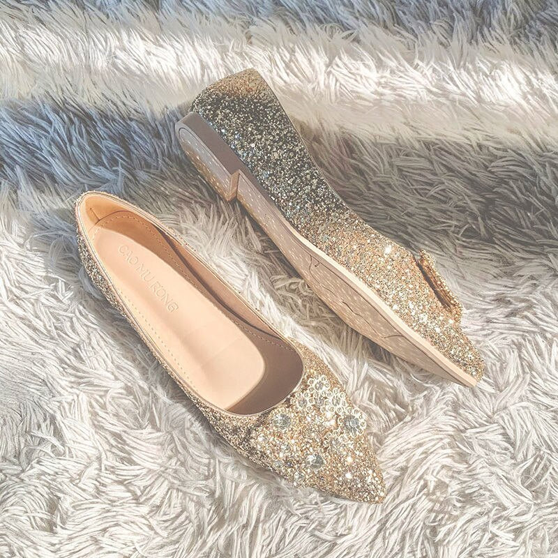 Silver Glitter Wedding Shoes