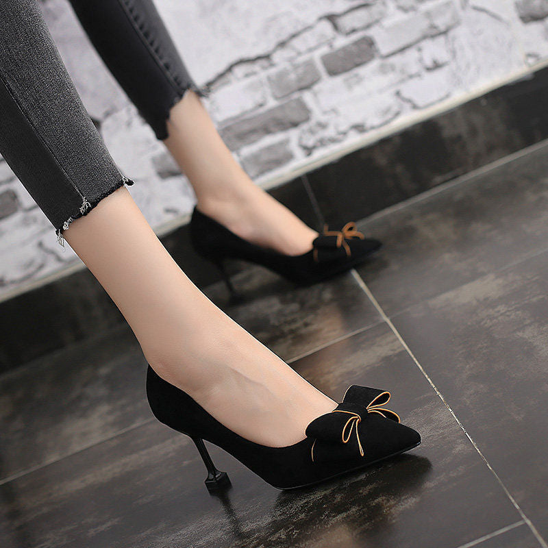 Fresh Stiletto Bow Lady's Heels