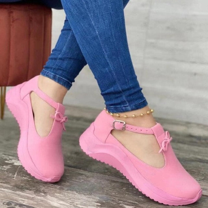 Round Toe Loafers Women Buckle Women's Casual Shoes