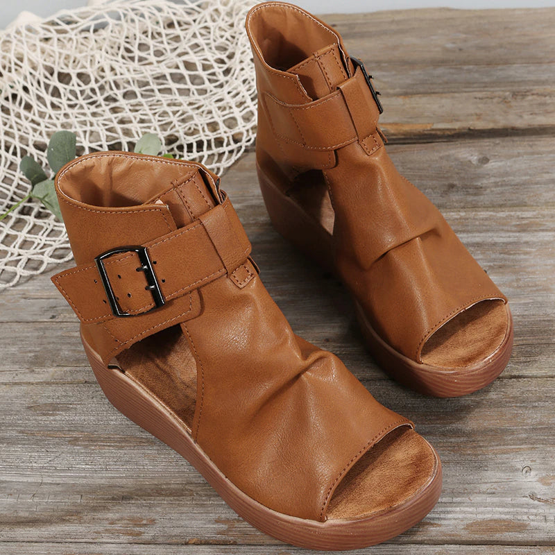 Buckle Roman Summer Ankle Boots