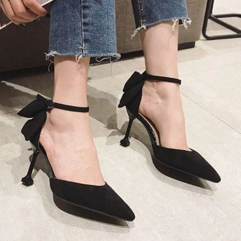 High Pointed Toe Buckle Heels