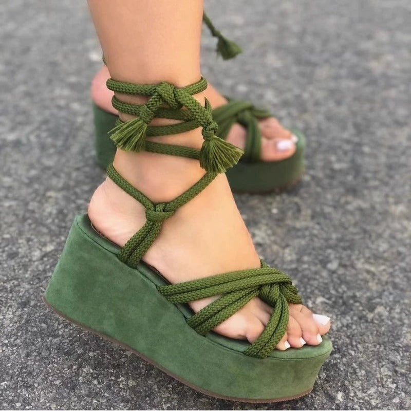 Summer Women Sponge Based Height Roman Sandals