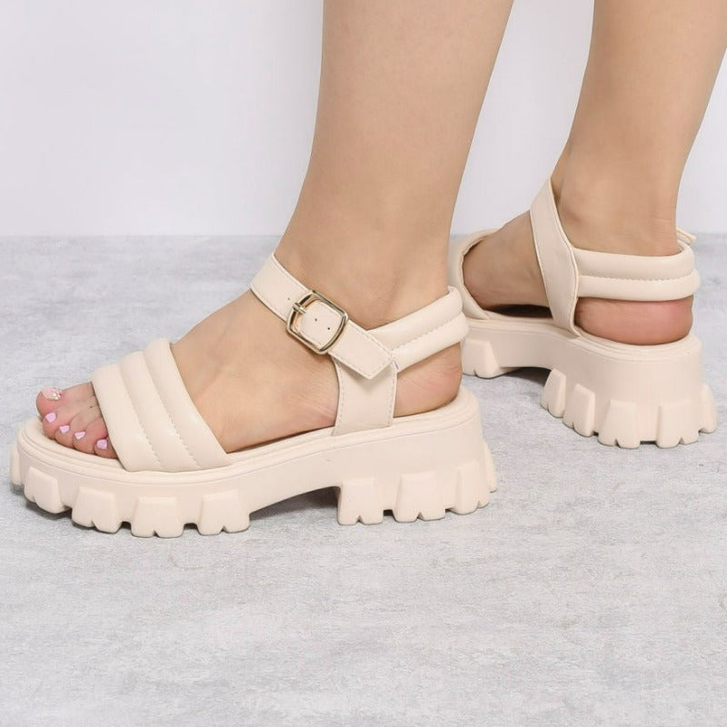 Summer Lady Buckle Strap Thick-Sole Casual Sandals