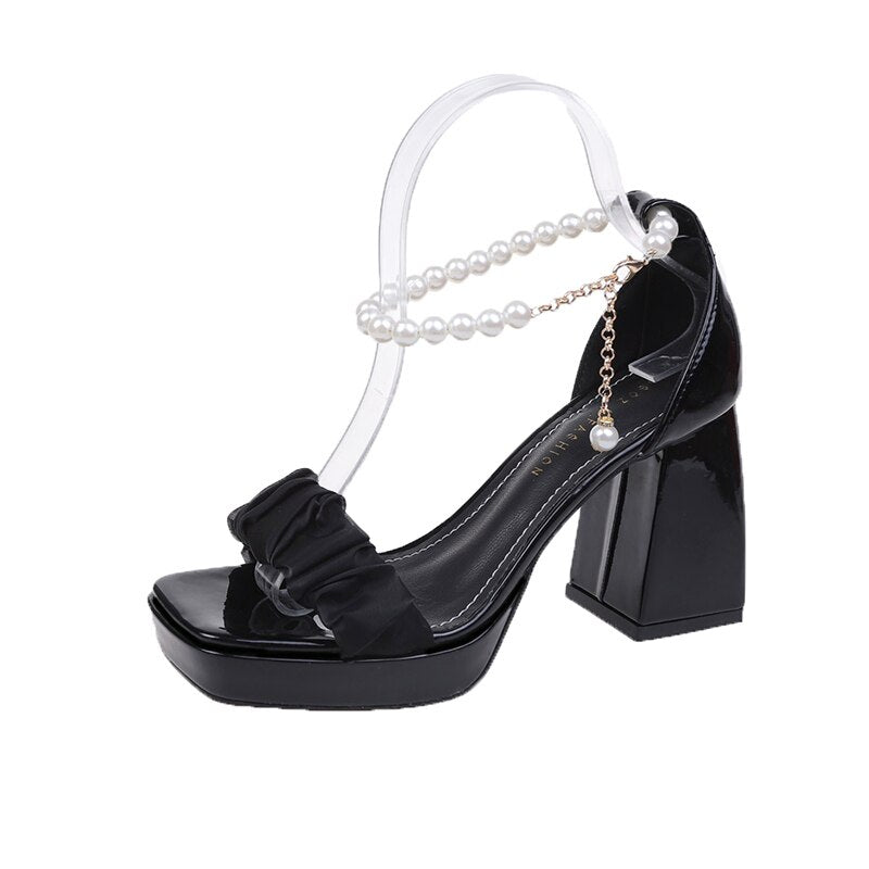 Women High Heels Buckle Ankle Strap Ladies Shoes