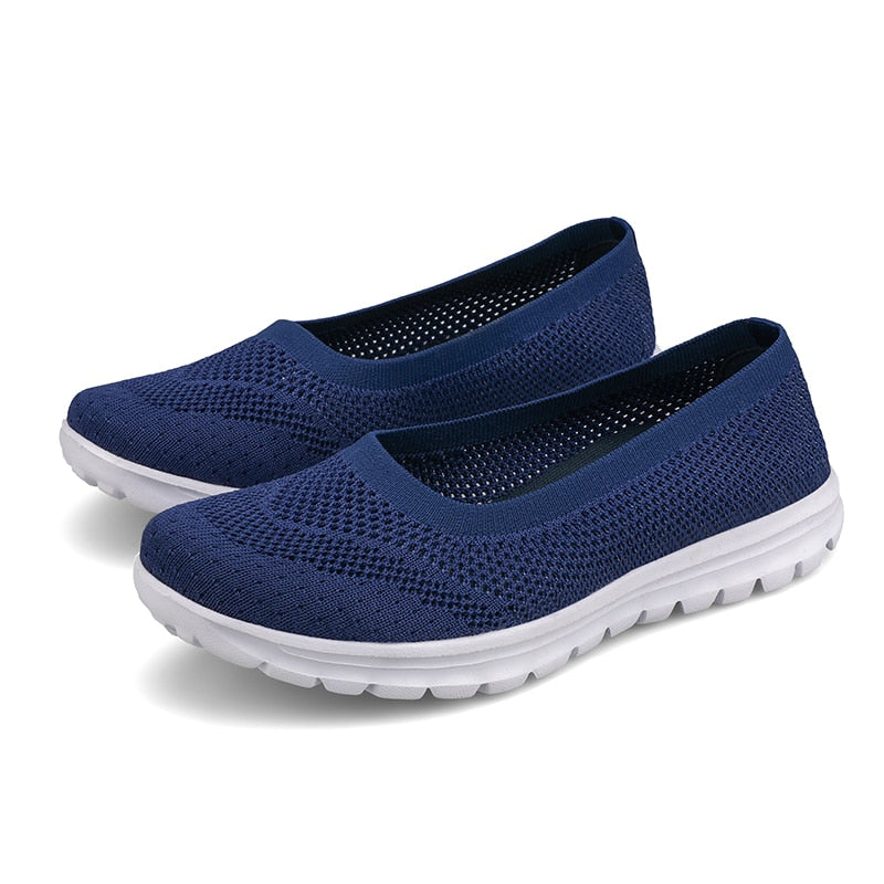 Women Mesh Sneakers Slip-On Flat