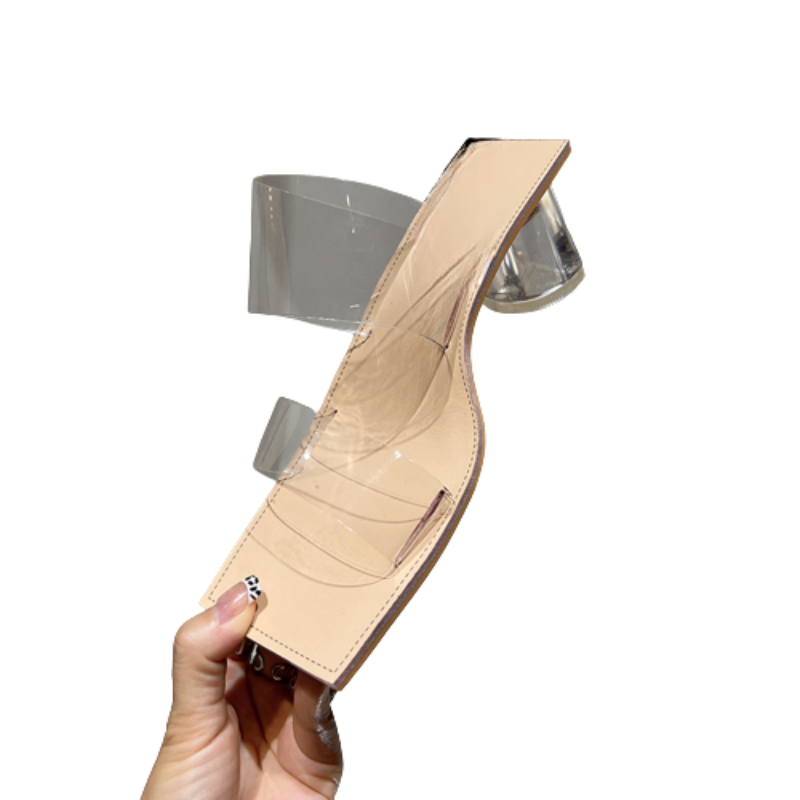 PVC Transparent Clear Heel For Women's