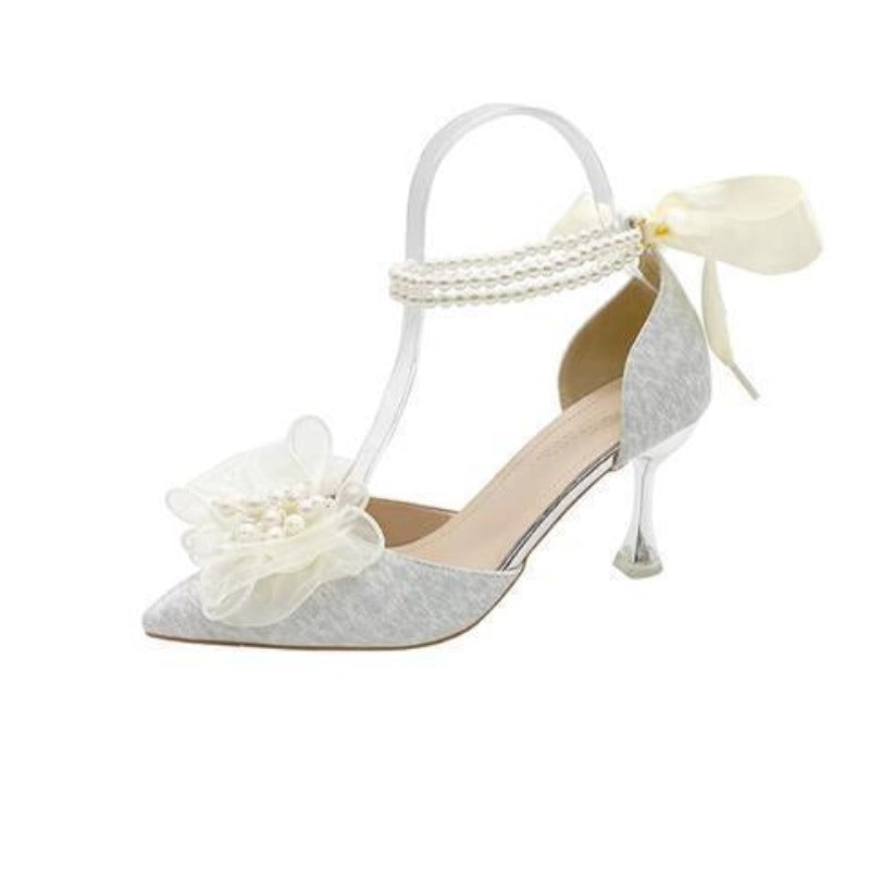 White Beaded for Women Heels