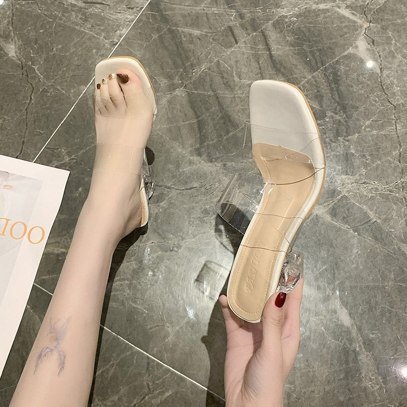 Women Transparent Heel Sandals